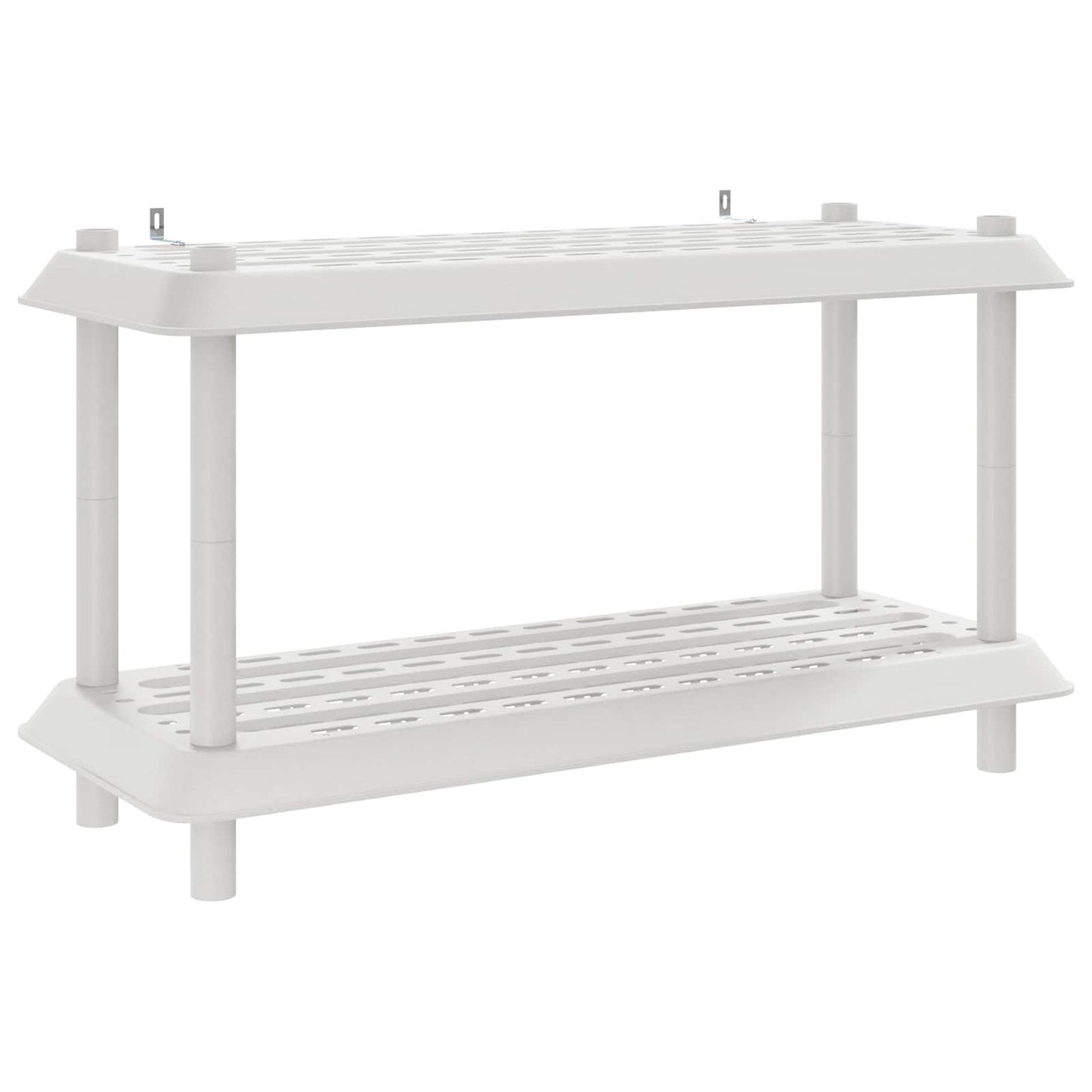 vidaXL Μονάδα Ραφιού 2 επίπεδα 100 x 40 x 55,5 εκ. PP Λευκό