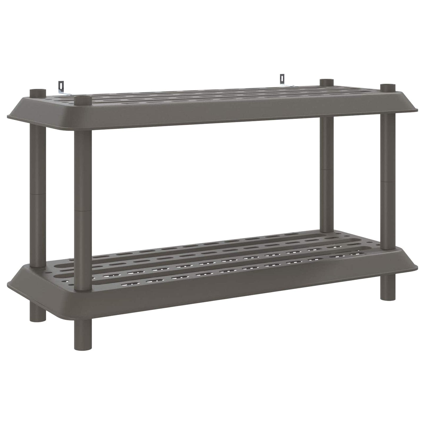 vidaXL Μονάδα Ραφιού 2 επίπεδα 100 x 40 x 55,5 εκ PP Ανοιχτό γκρι
