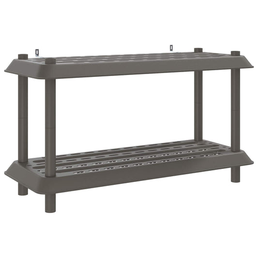 vidaXL Μονάδα Ραφιού 2 επίπεδα 100 x 40 x 55,5 εκ PP Ανοιχτό γκρι
