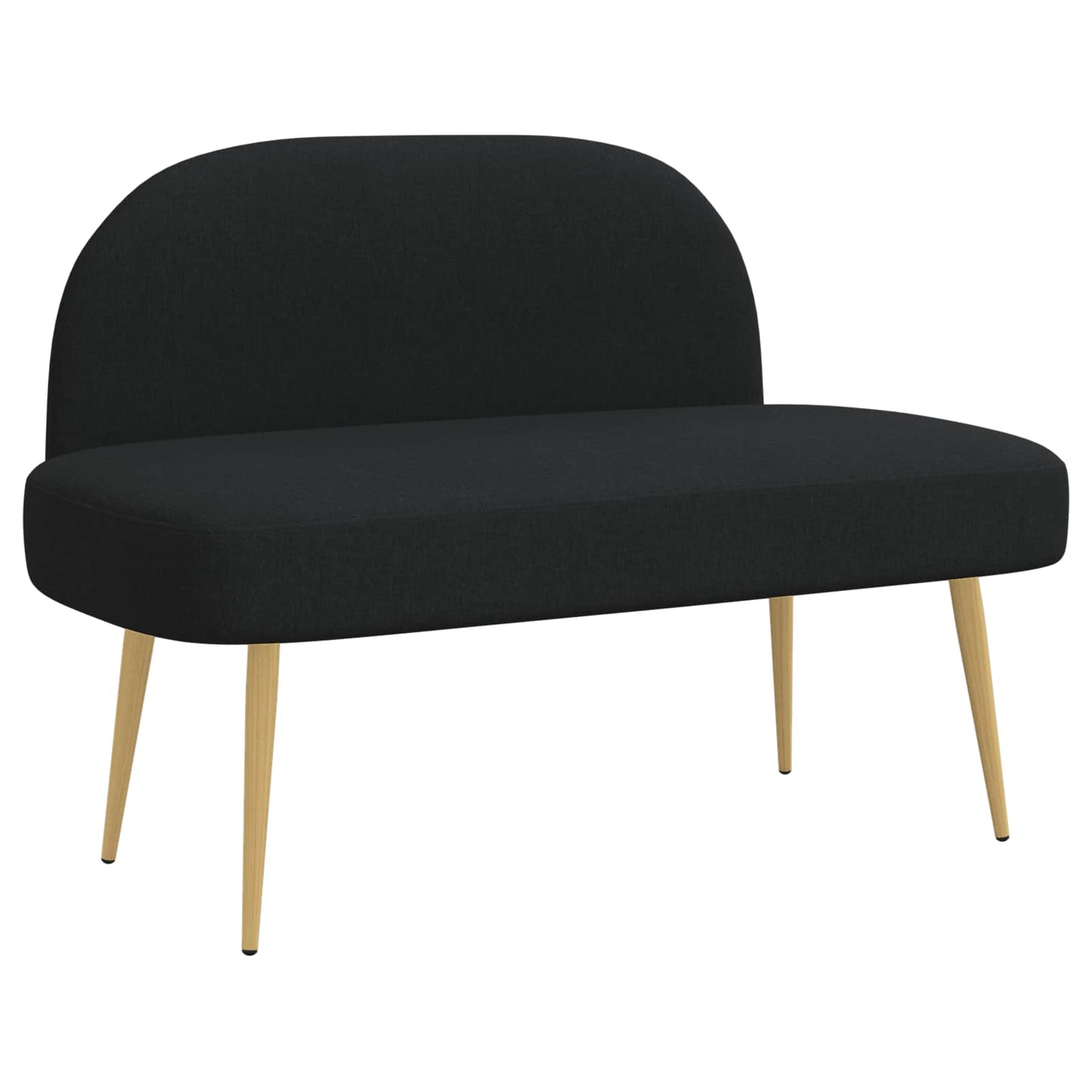 vidaXL Δερμάτινος Πάγκος με Πλάτη Μαύρο 110 x 60 x 76 cm Πολυεστέρας