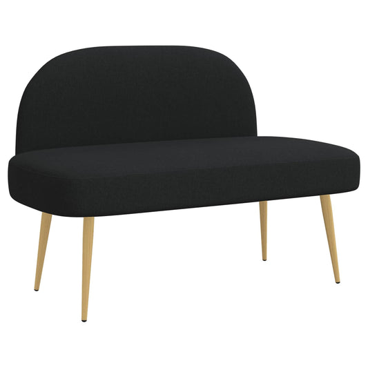 vidaXL Δερμάτινος Πάγκος με Πλάτη Μαύρο 110 x 60 x 76 cm Πολυεστέρας