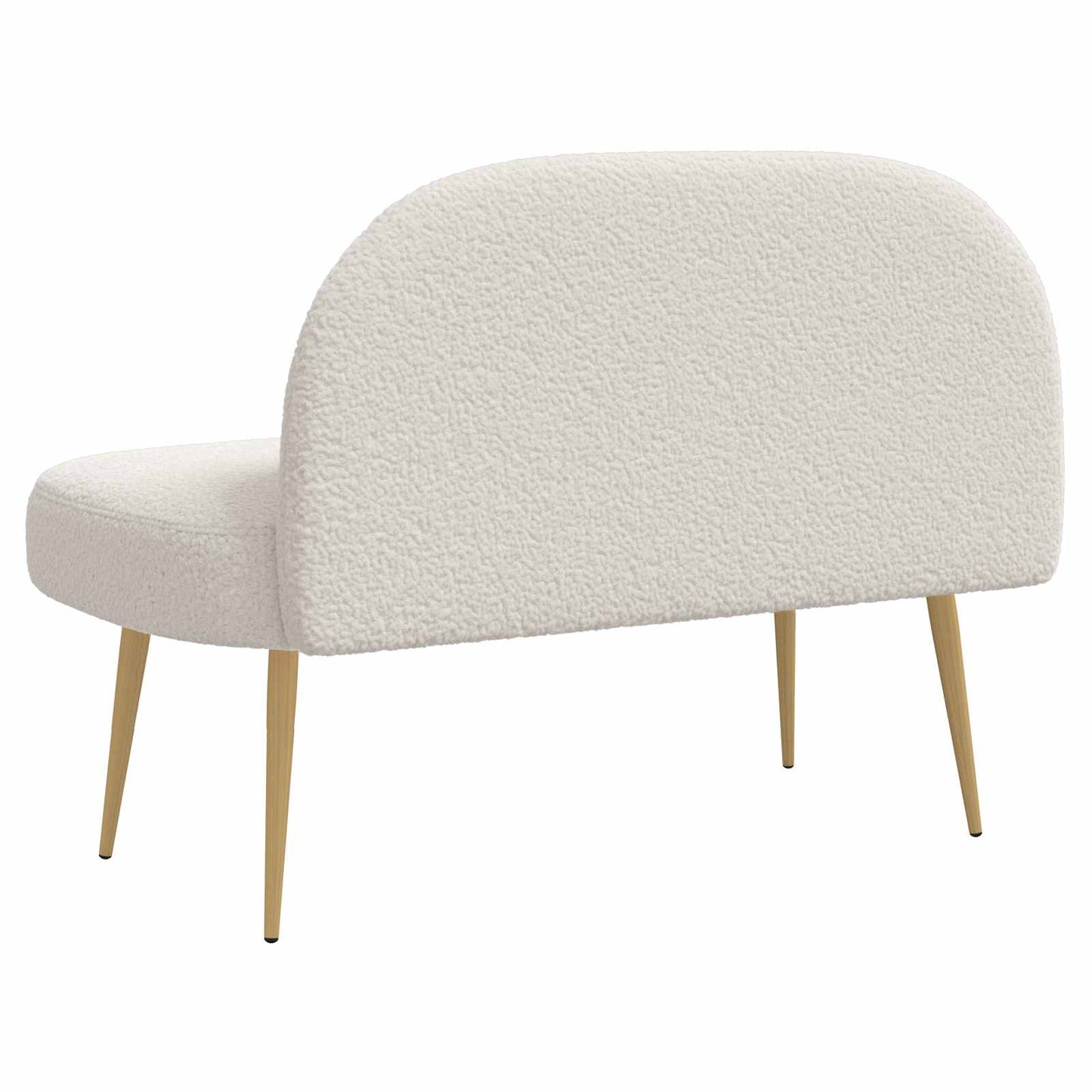 vidaXL Δερμάτινος Πάγκος με Πλάτη Κρεμ 110 x 60 x 76 cm Μπουκλέ