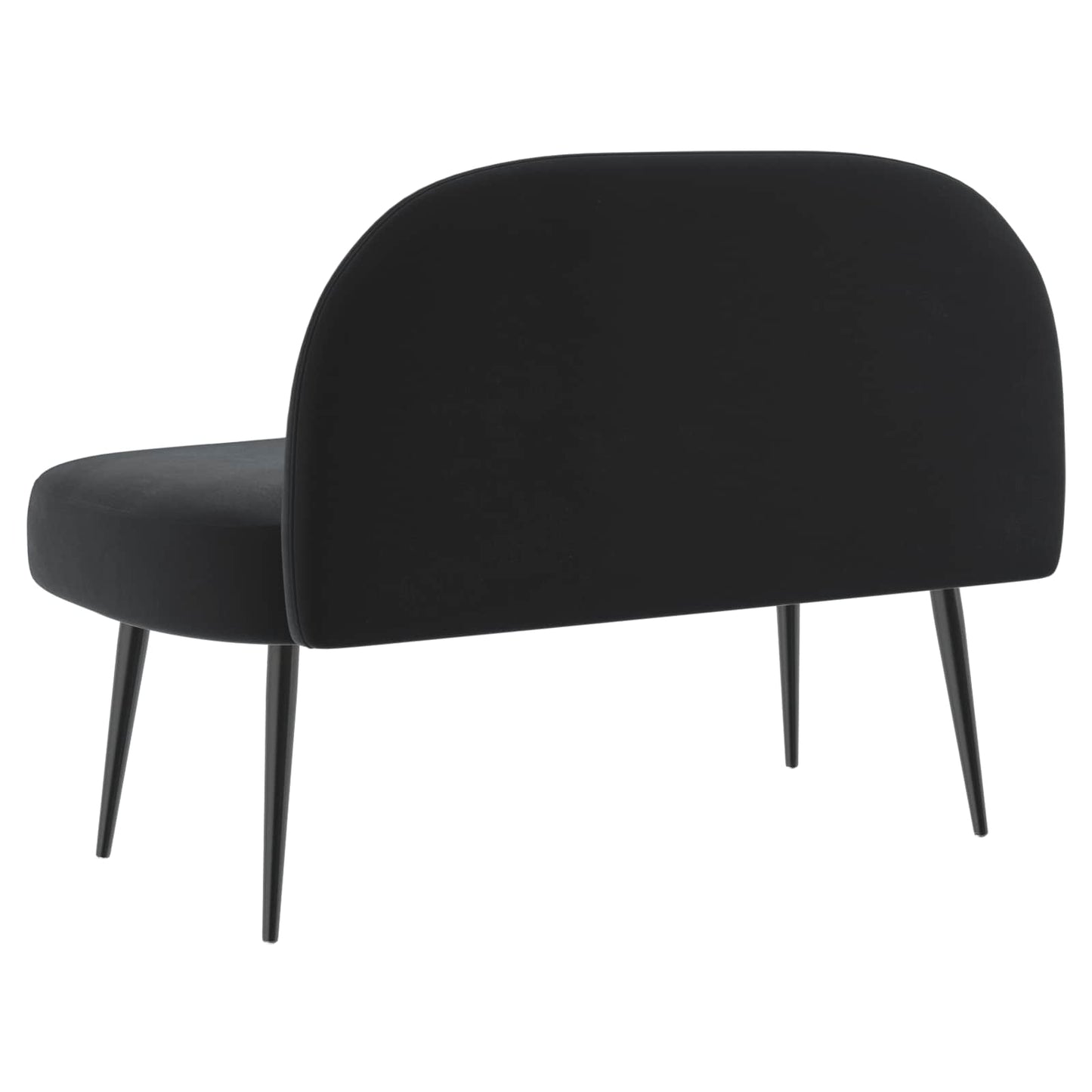 vidaXL Δερμάτινος Πάγκος με Πλάτη Μαύρο 110 x 60 x 76 cm Βελούδο