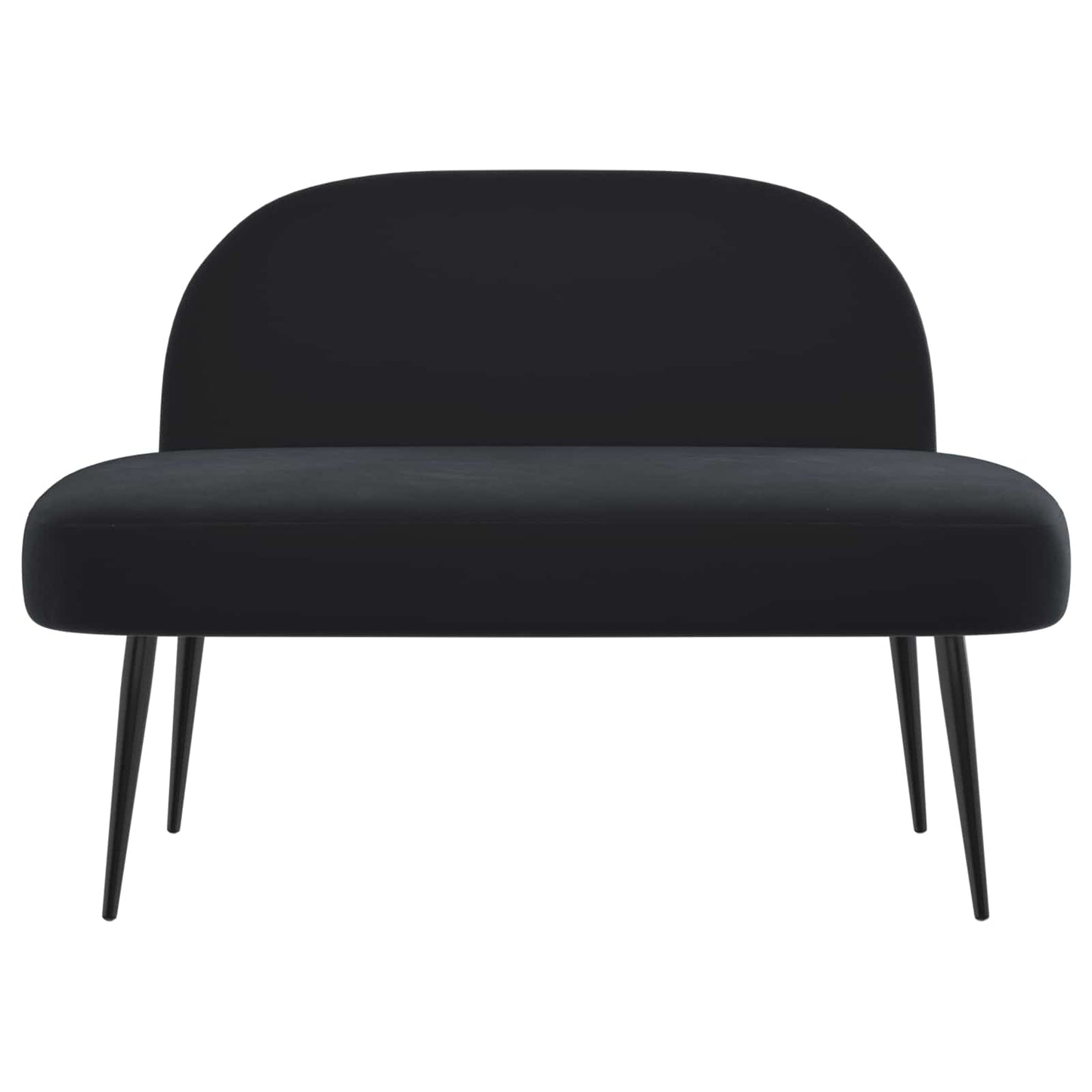 vidaXL Δερμάτινος Πάγκος με Πλάτη Μαύρο 110 x 60 x 76 cm Βελούδο