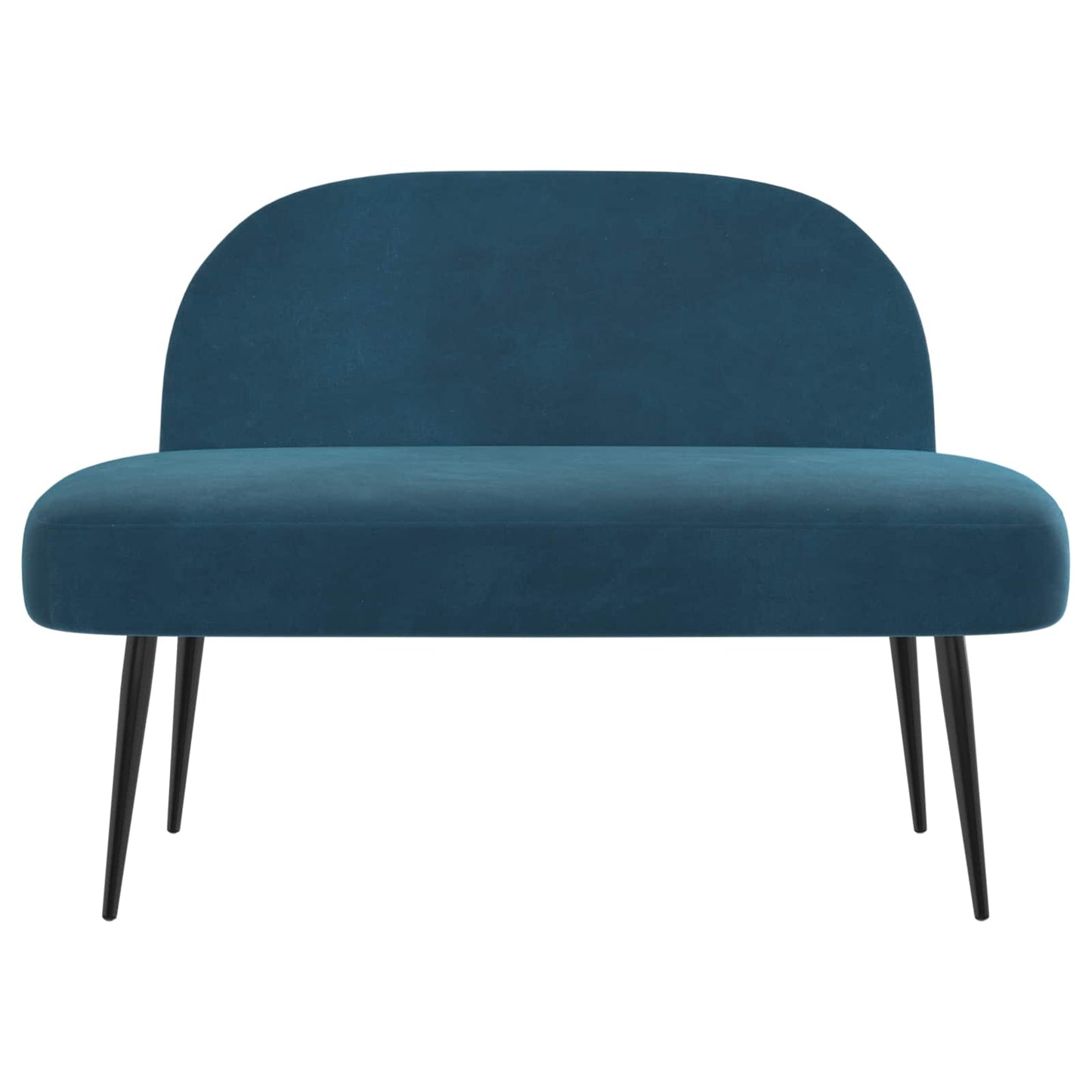 vidaXL Δερμάτινος Πάγκος με Πλάτη Μπλε 110 x 60 x 76 cm Βελούδο