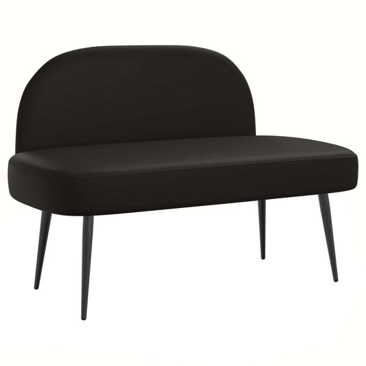 vidaXL Δερμάτινος Πάγκος με Πλάτη Μαύρο 110 x 60 x 76 cm Τεχνητό Δέρμα