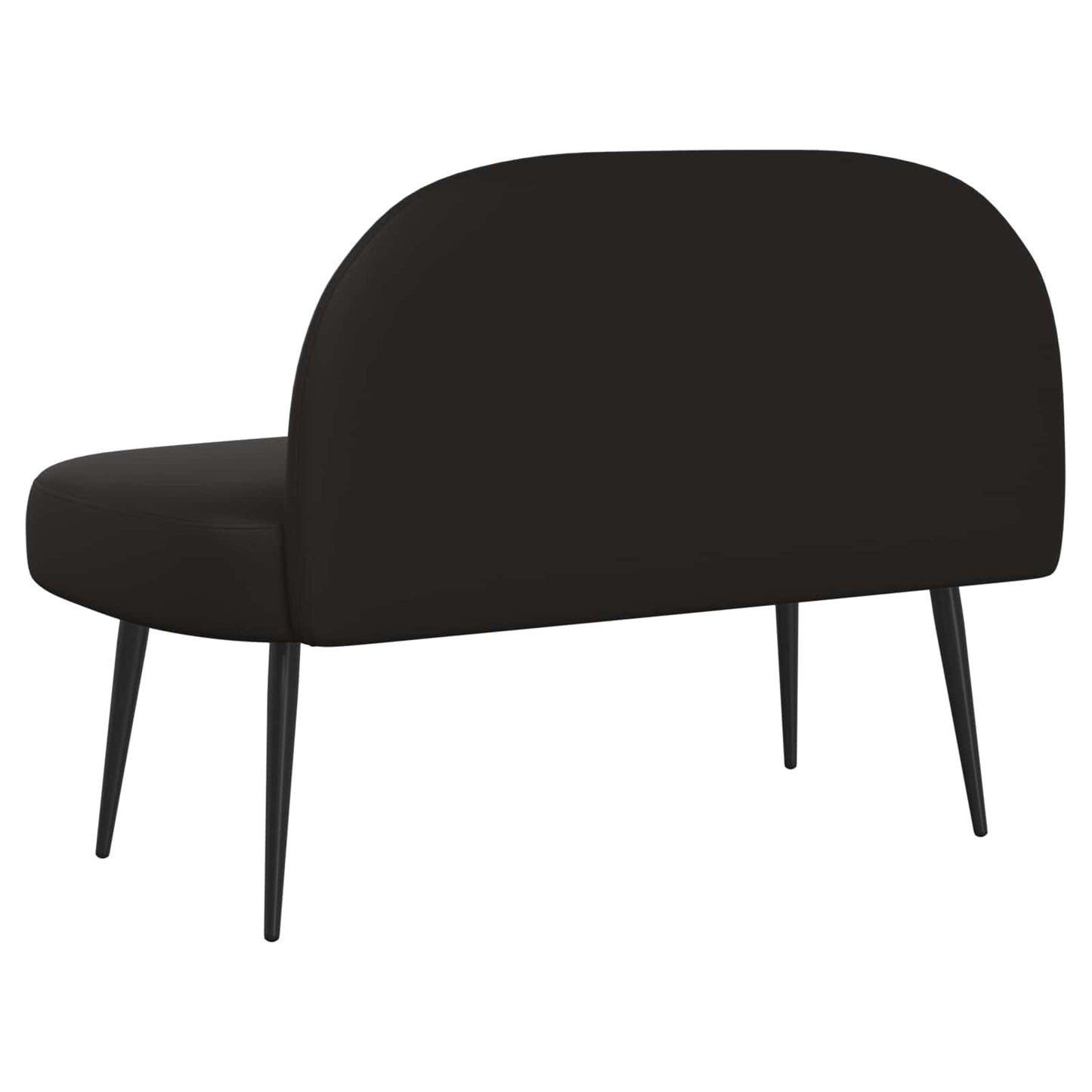 vidaXL Δερμάτινος Πάγκος με Πλάτη Μαύρο 110 x 60 x 76 cm Τεχνητό Δέρμα