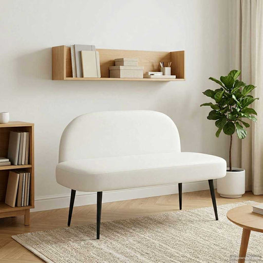 vidaXL Δερμάτινος Πάγκος με Πλάτη Λευκό 110 x 60 x 76 cm Τεχνητό Δέρμα