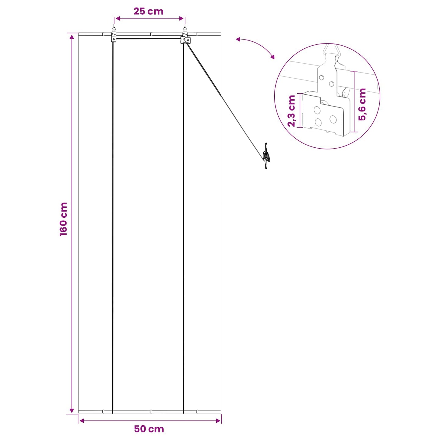 vidaXL Ρόλερ (στόρι) Καφέ 50 x 160 εκ. Μπαμπού