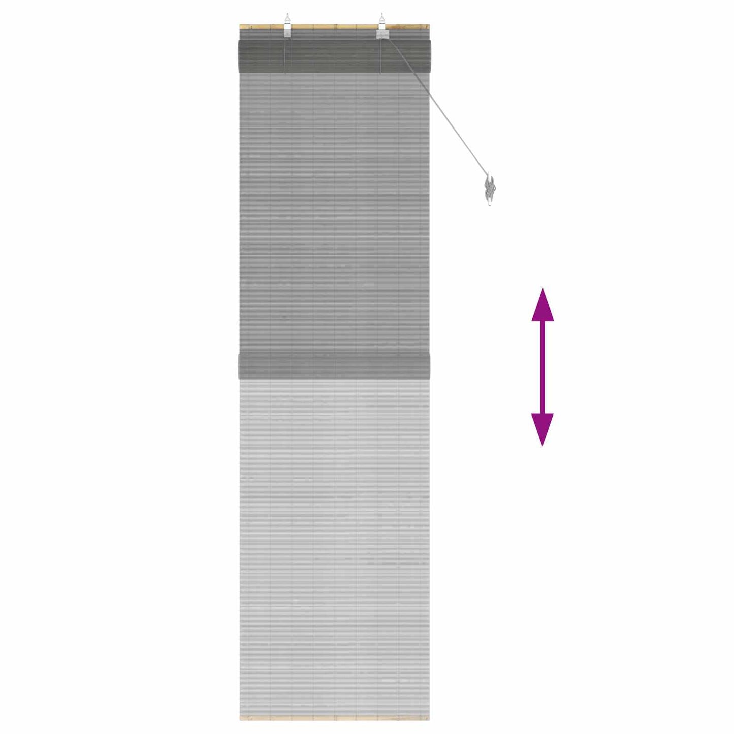 vidaXL Ρόλερ (στόρι) Γκρι 60 x 220 εκ. Μπαμπού