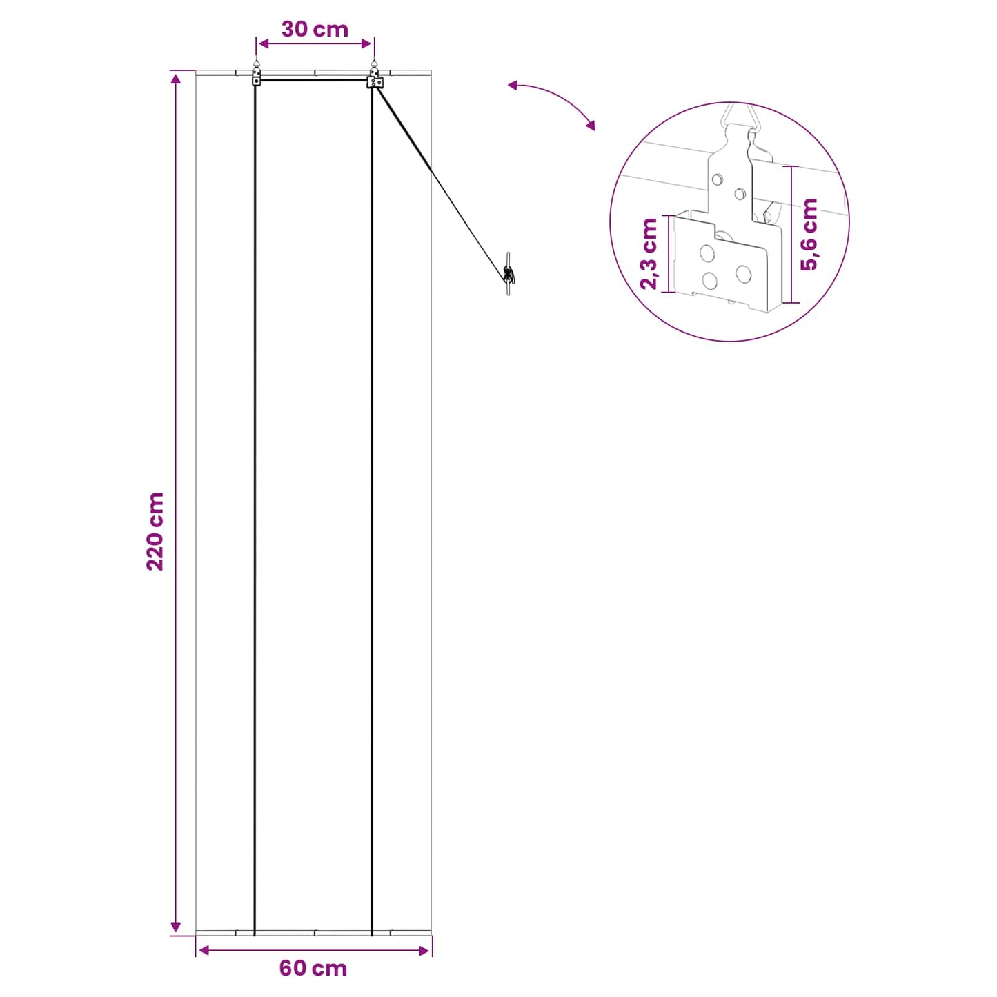 vidaXL Ρόλερ (στόρι) Γκρι 60 x 220 εκ. Μπαμπού