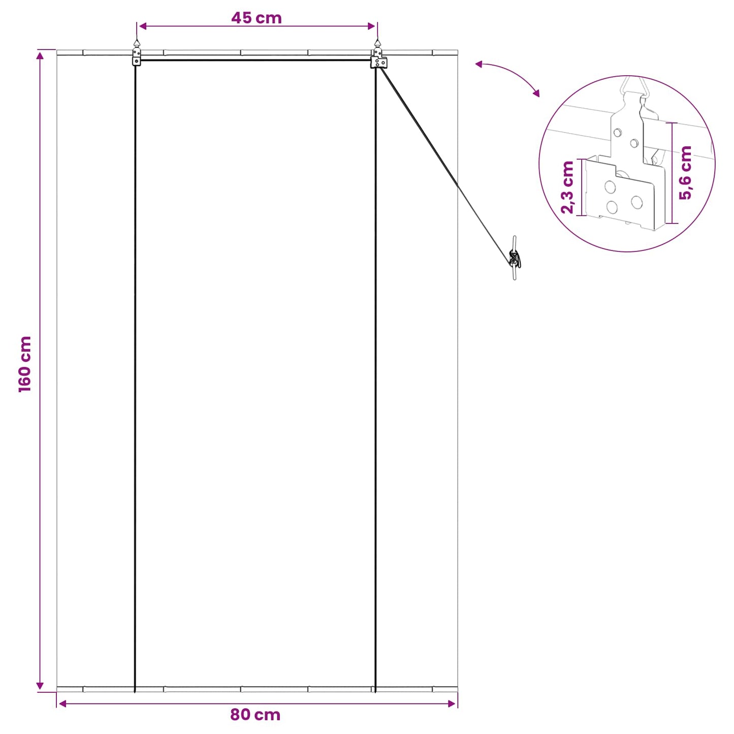 vidaXL Ρόλερ (στόρι) Γκρι 80 x 160 cm Μπαμπού