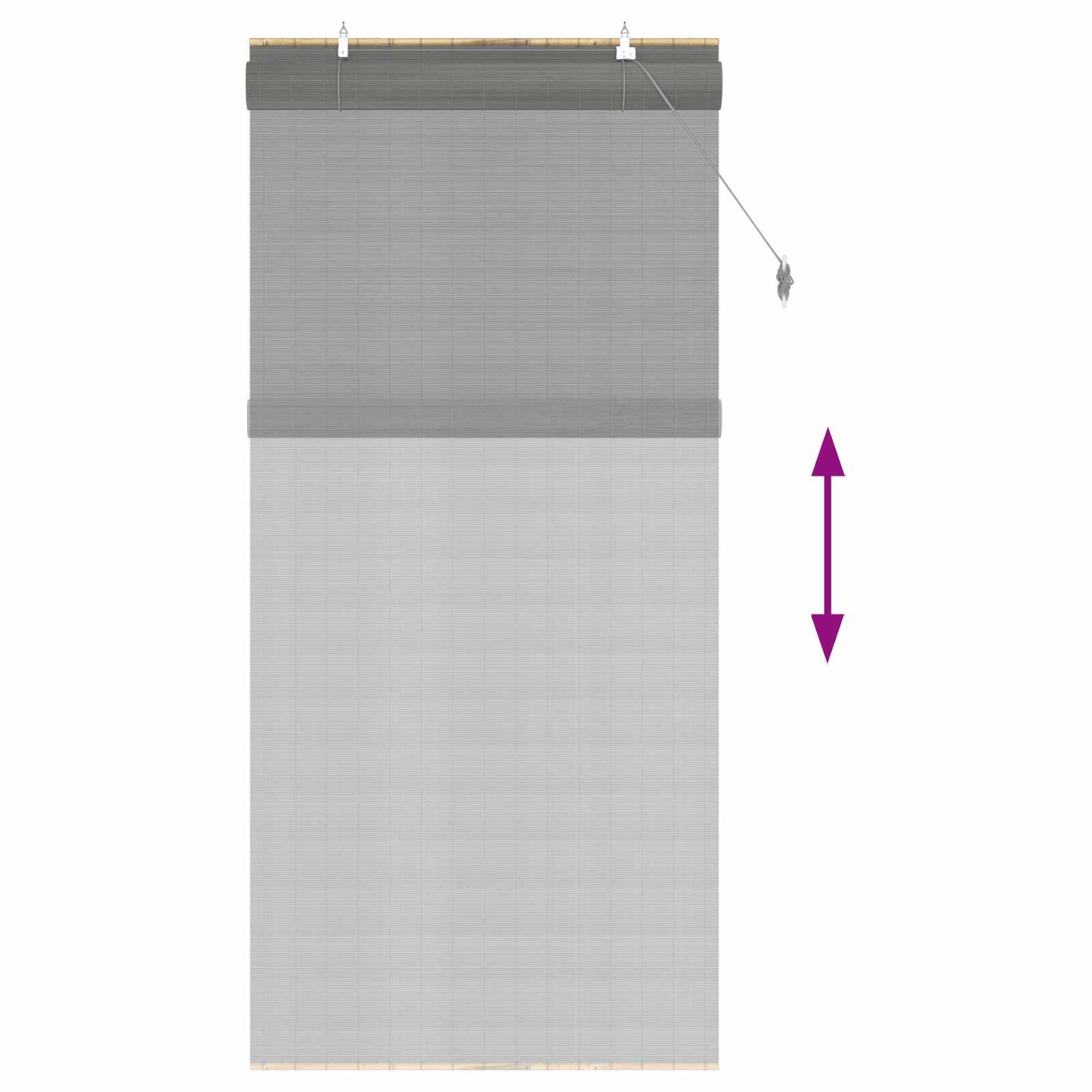 vidaXL Ρόλερ (στόρι) Γκρι 80 x 220 cm Μπαμπού