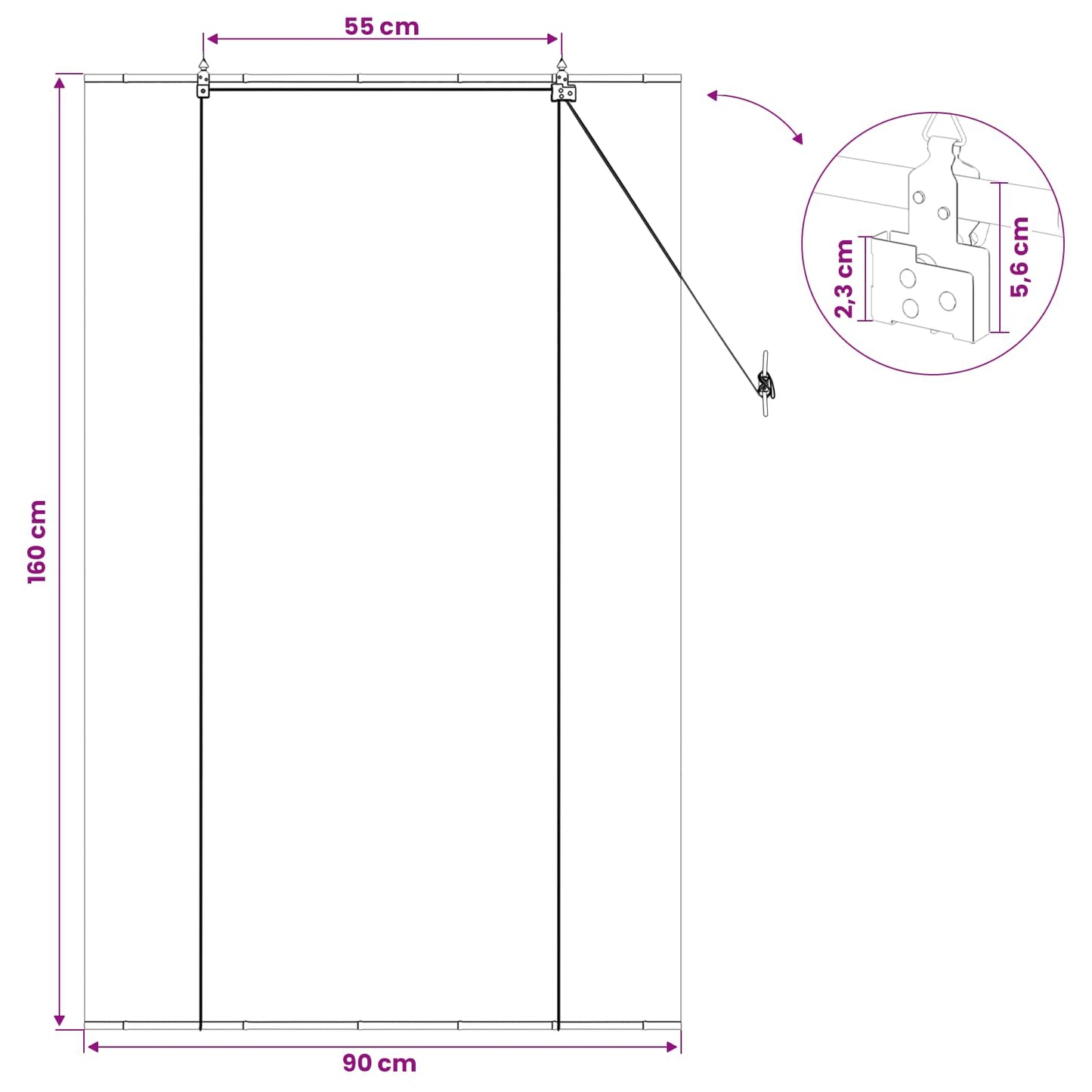 vidaXL Ρόλερ (στόρι) Γκρι 90 x 160 εκ. Μπαμπού