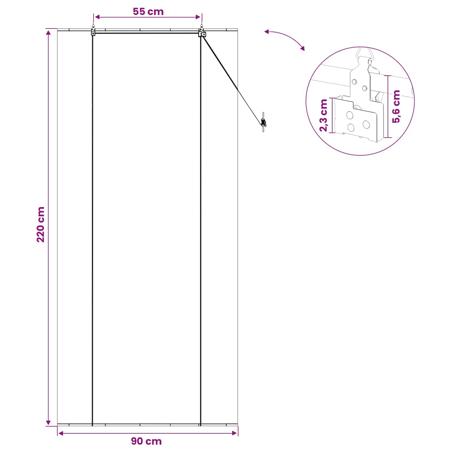 vidaXL Ρόλερ (στόρι) Γκρι 90 x 220 cm Μπαμπού