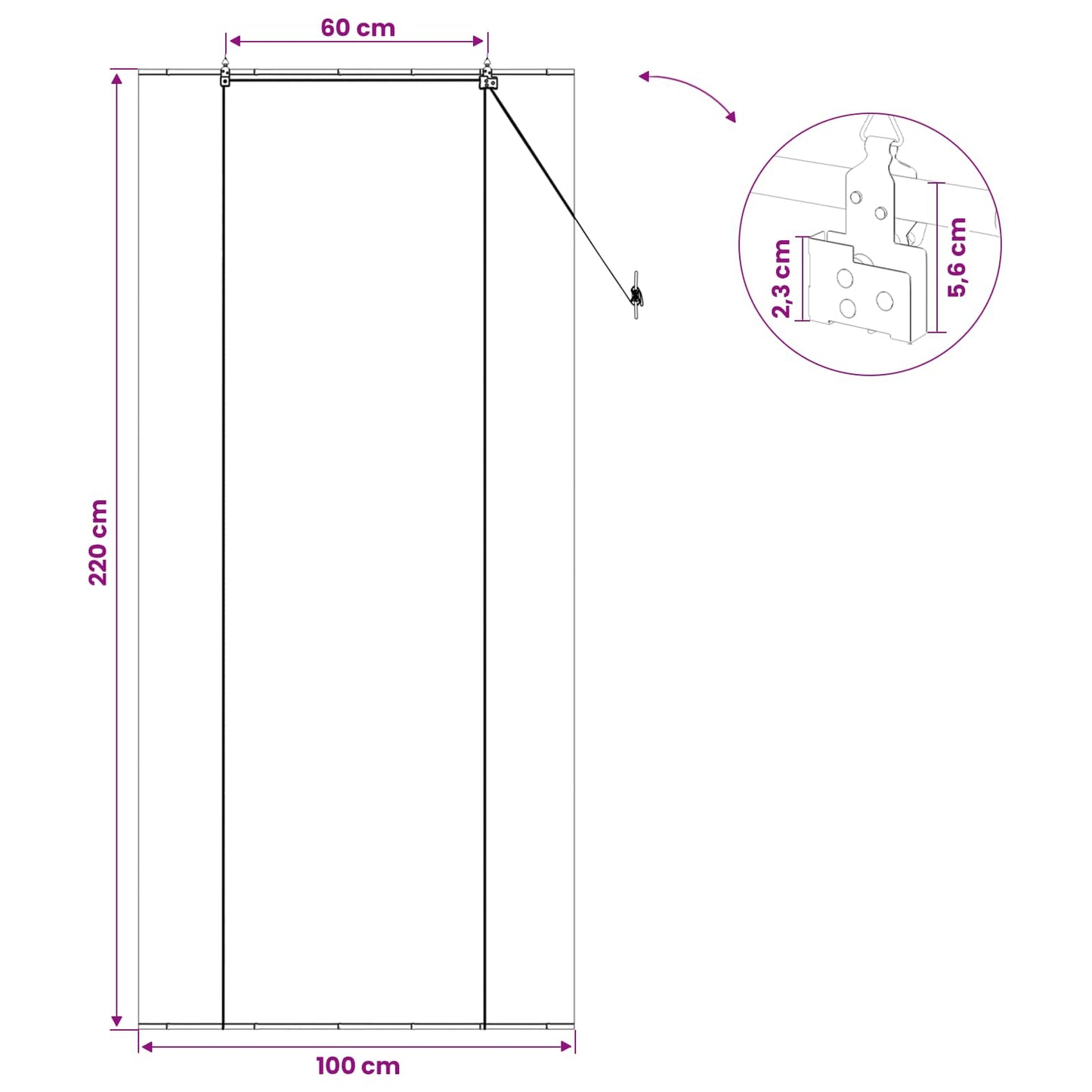 vidaXL Ρόλερ (στόρι) Γκρι 100 x 220 cm Μπαμπού