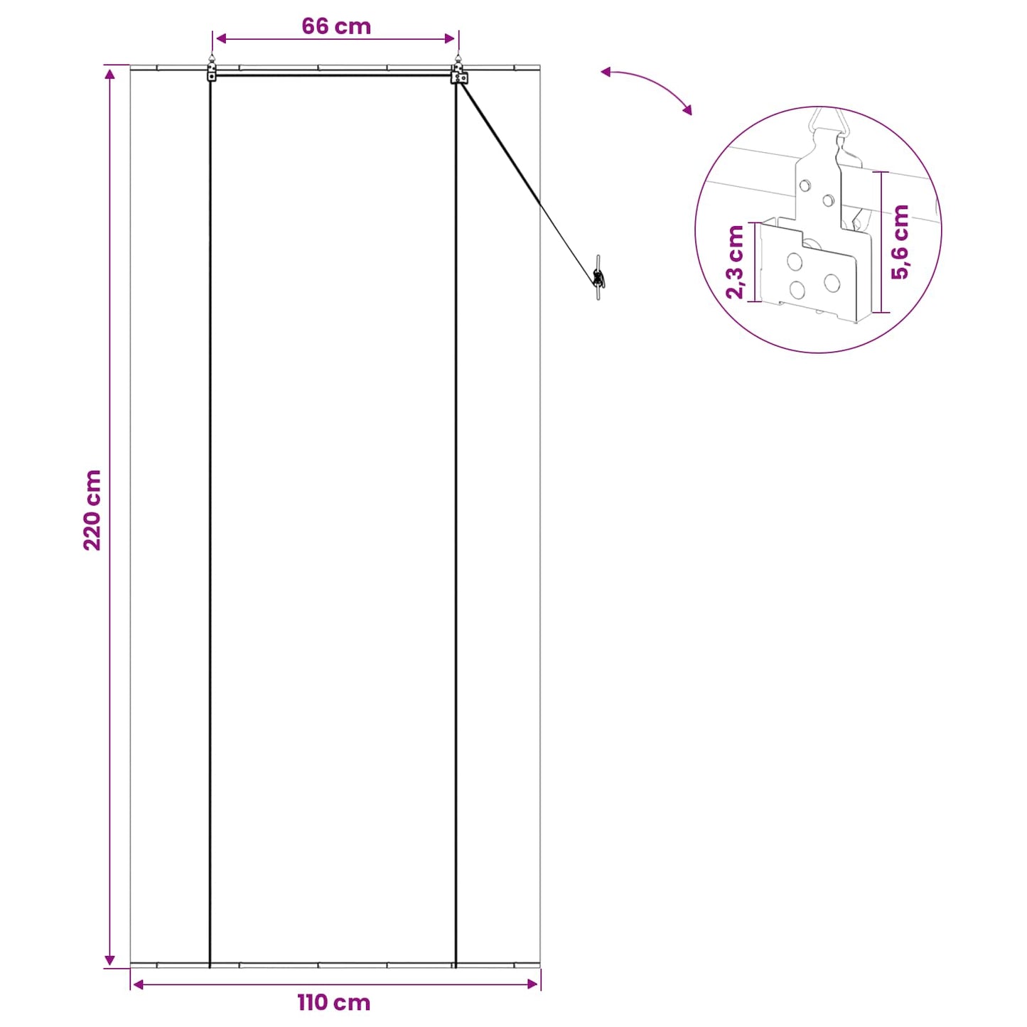 vidaXL Ρόλερ (στόρι) Γκρι 110 x 220 cm Μπαμπού