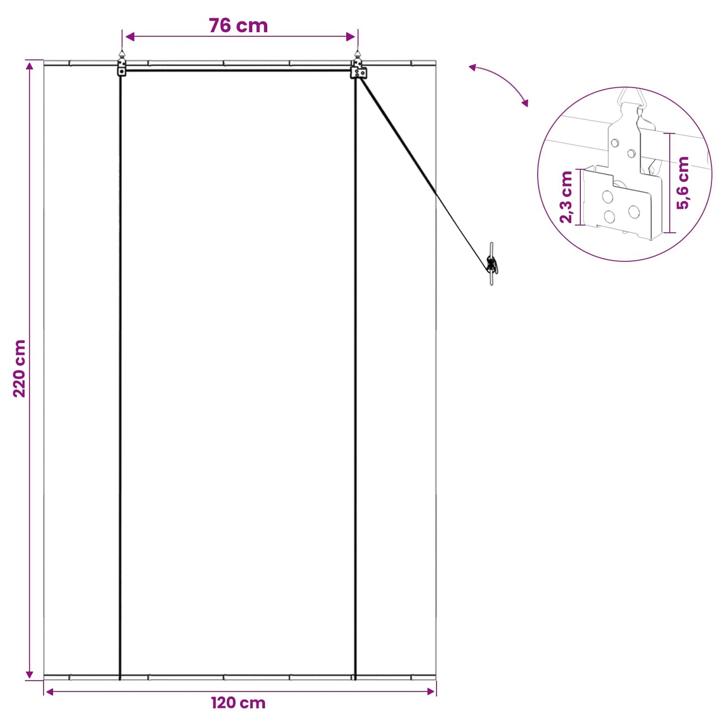 vidaXL Ρόλερ (στόρι) Γκρι 120 x 220 cm Μπαμπού