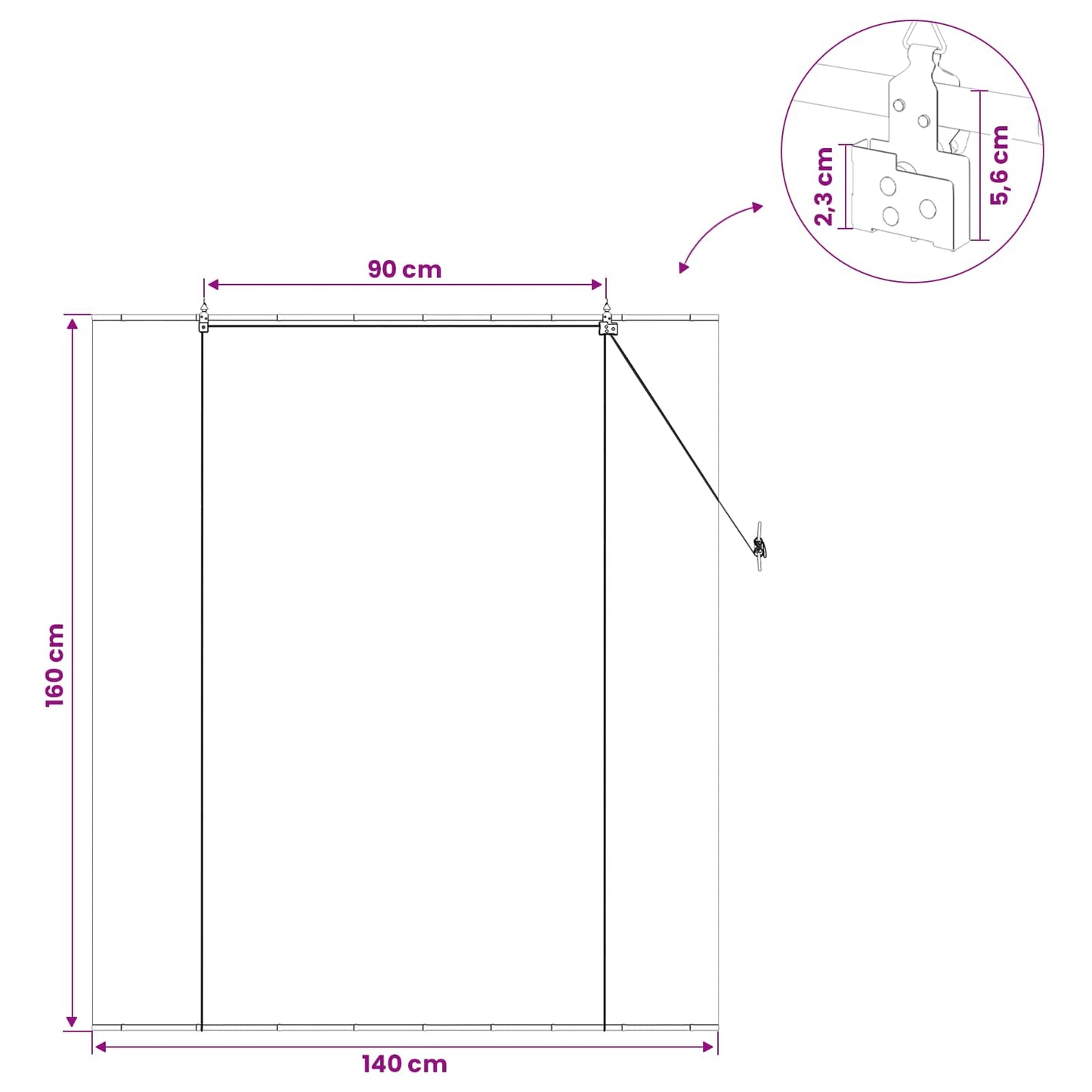 vidaXL Ρόλερ (στόρι) Γκρι 140 x 160 cm Μπαμπού