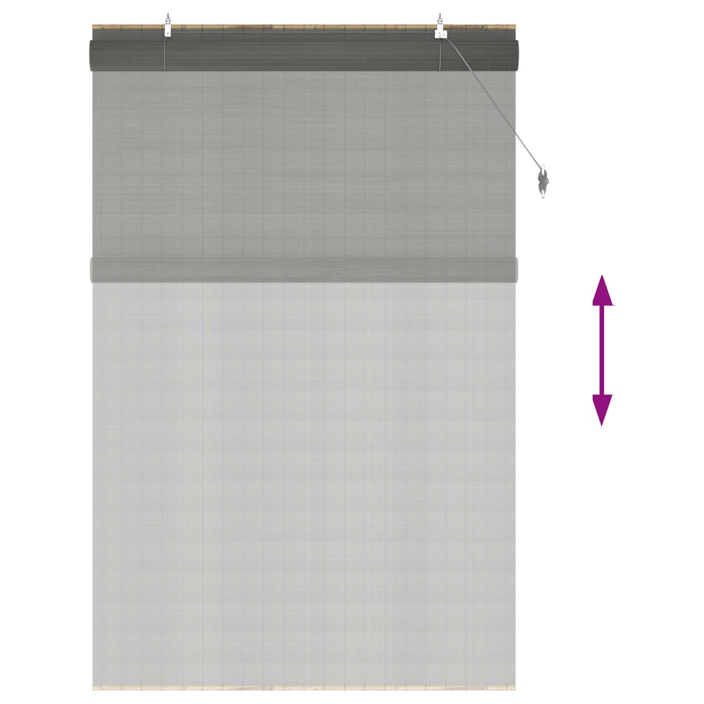 vidaXL Ρόλερ (στόρι) Γκρι 150 x 220 cm Μπαμπού