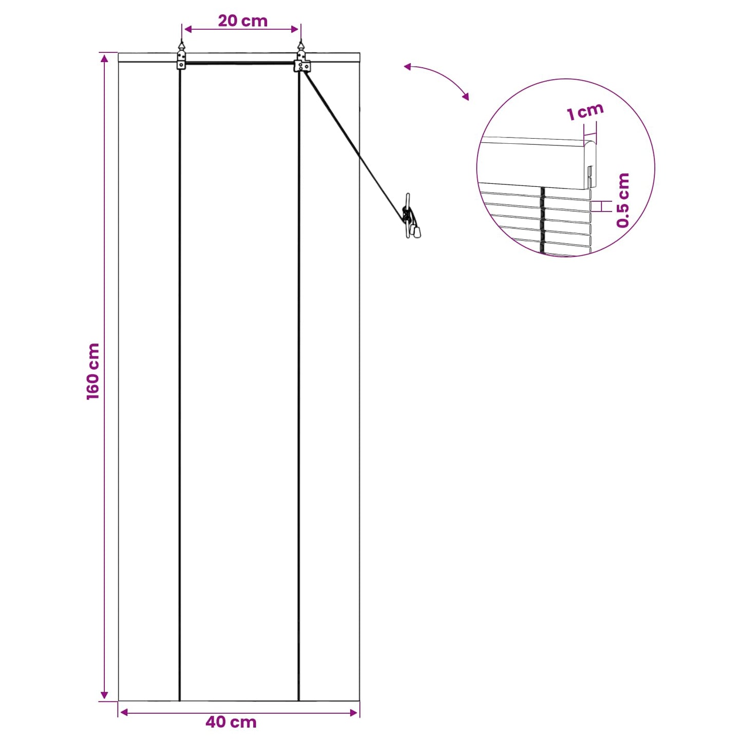 vidaXL Ρόλερ (στόρι) Καφέ 40 x 160 cm Μπαμπού