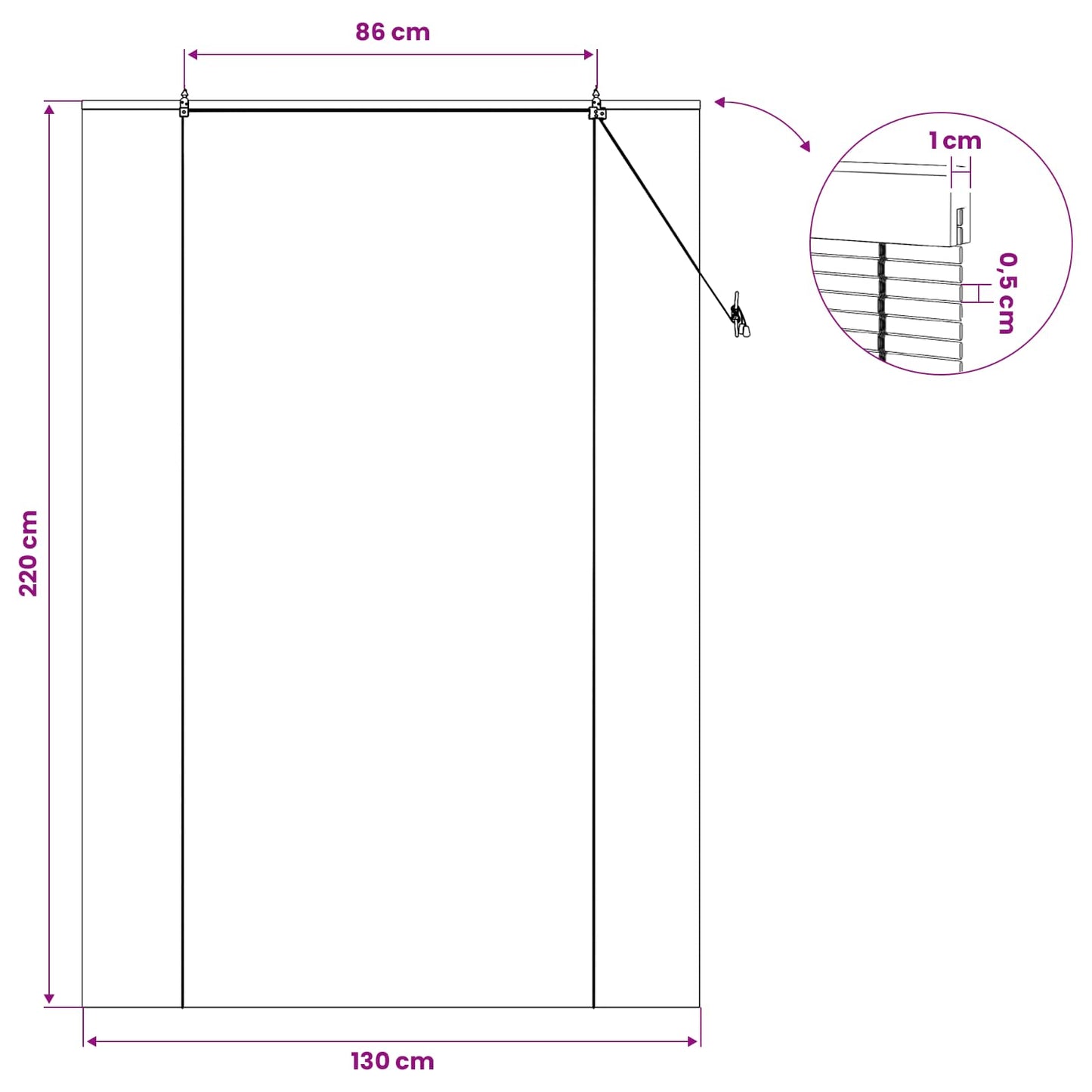 vidaXL Ρόλερ (στόρι) Φυσικό 130 x 220 εκ Μπαμπού