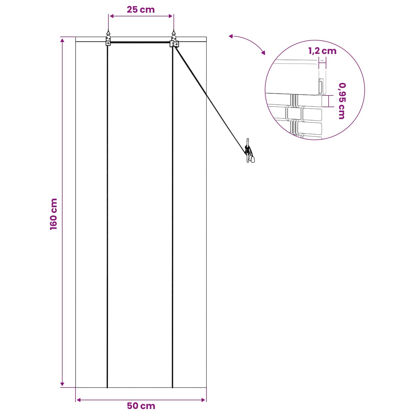 vidaXL Ρόλερ (στόρι) Καφέ 50 x 160 εκ. Μπαμπού