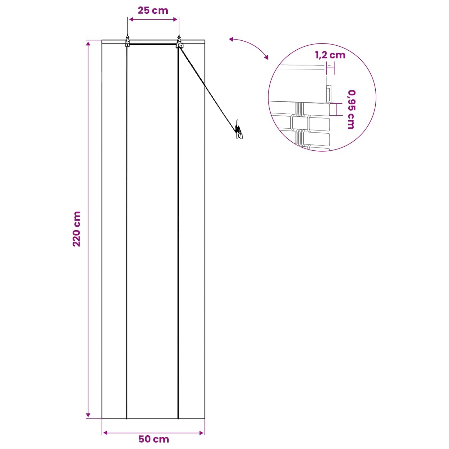 vidaXL Ρόλερ (στόρι) Καφέ 50 x 220 εκ Μπαμπού