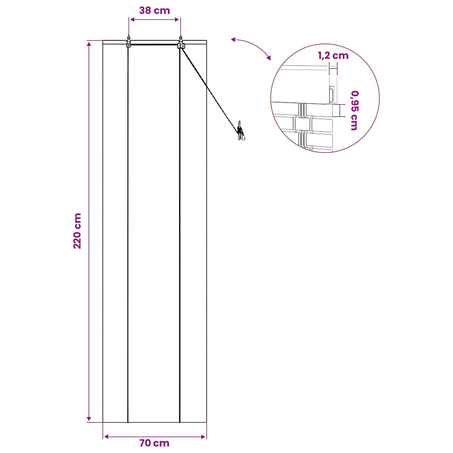 vidaXL Ρόλερ (στόρι) Καφέ 70 x 220 εκ Μπαμπού
