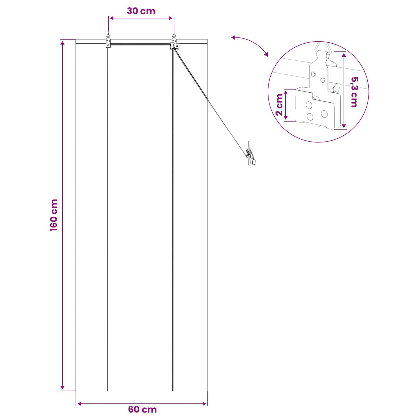 vidaXL Ρόλερ (στόρι) Καφέ 60 x 160 εκ. Μπαμπού