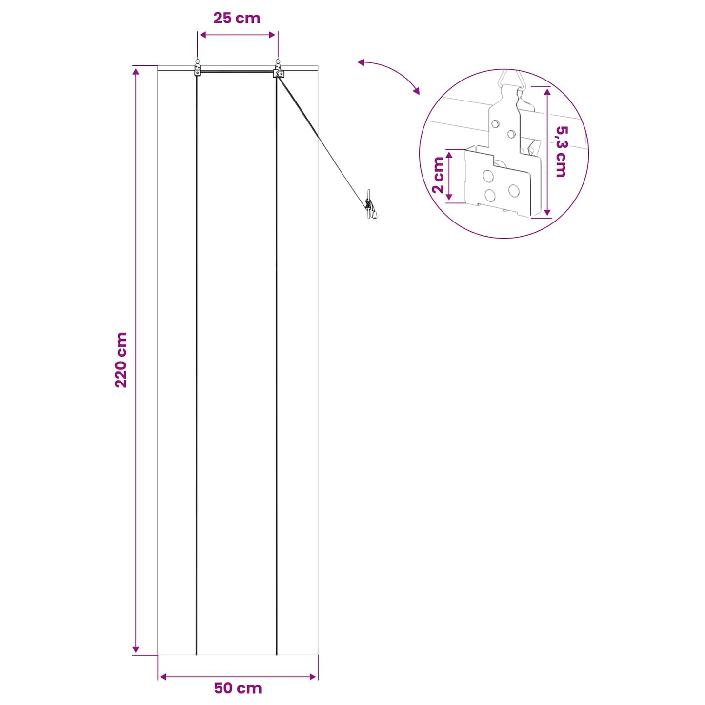 vidaXL Ρόλερ (στόρι) Καφέ 50 x 220 εκ Μπαμπού