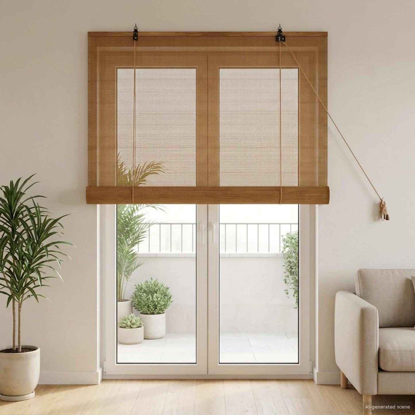 vidaXL Ρόλερ (στόρι) Καφέ 90 x 220 cm Μπαμπού