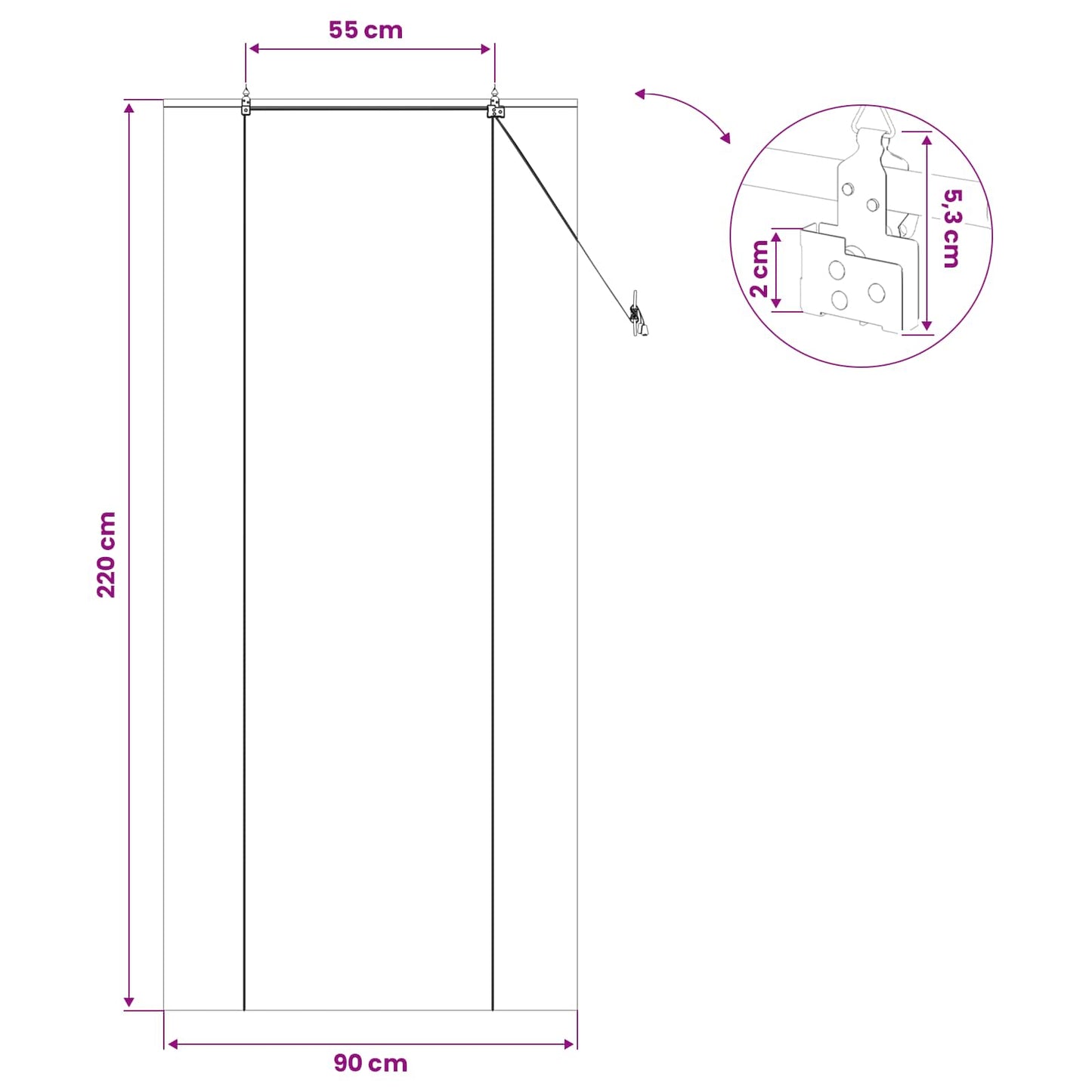 vidaXL Ρόλερ (στόρι) Καφέ 90 x 220 cm Μπαμπού