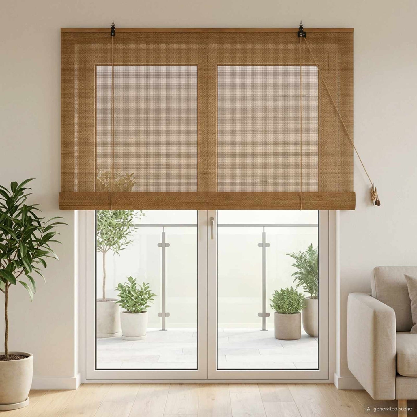 vidaXL Ρόλερ (στόρι) Καφέ 150 x 220 cm Μπαμπού