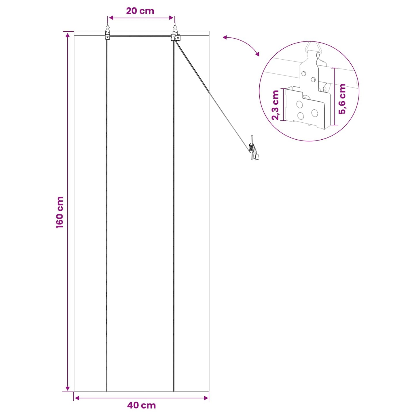 vidaXL Ρόλερ (στόρι) Φυσικό 40 x 160 cm Μπαμπού