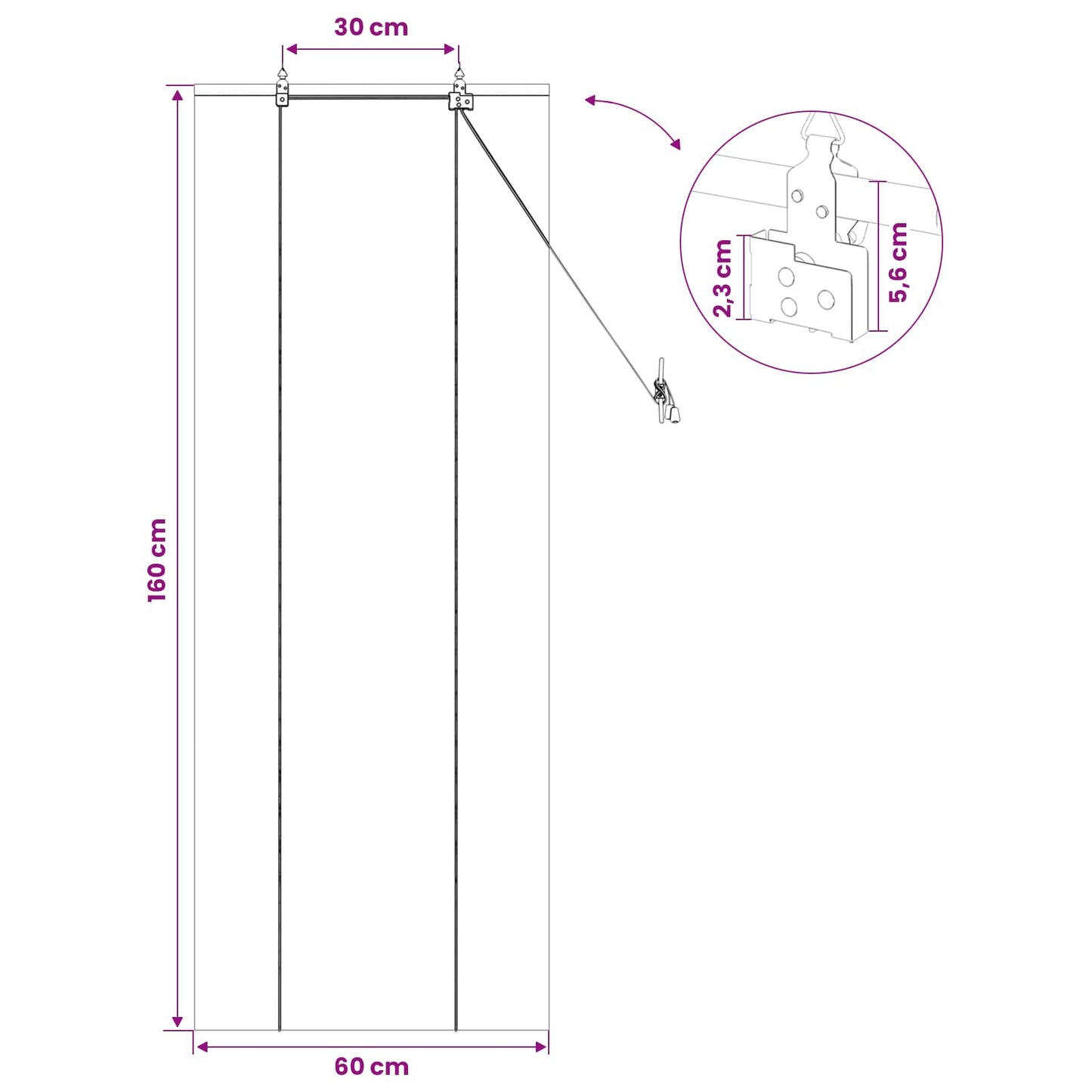 vidaXL Ρόλερ (στόρι) Φυσικό 60 x 160 εκ. Μπαμπού
