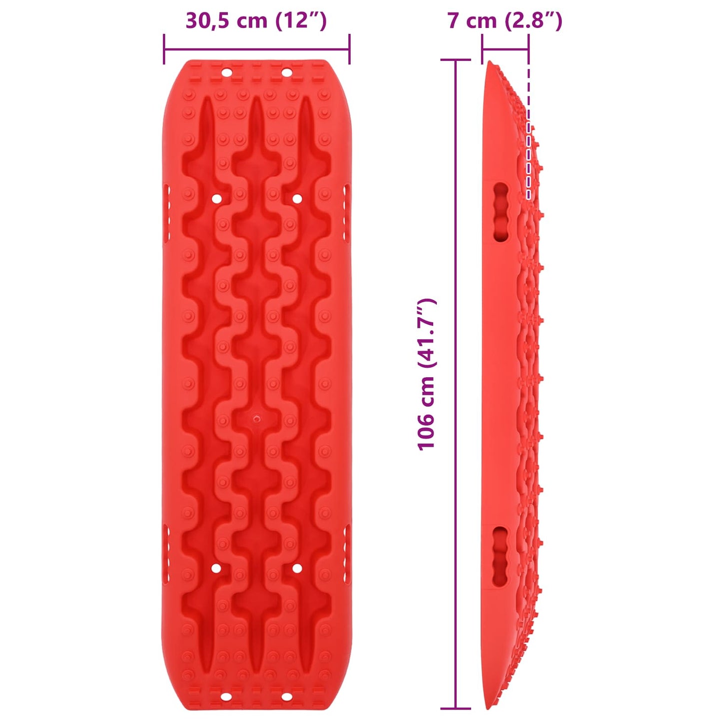 vidaXL Πίνακας πρόσφυσης 2 τμχ. Κόκκινο 106 x 30,5 x 7 εκ