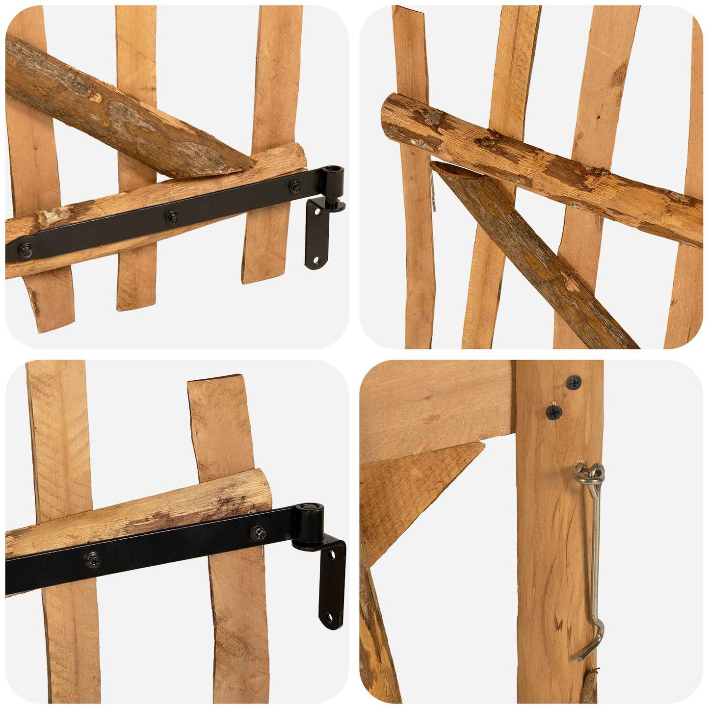 vidaXL Αψιδωτή Πύλη Φράχτη 100 x 90 cm Εμποτισμένο Ξύλο Φουντουκιάς