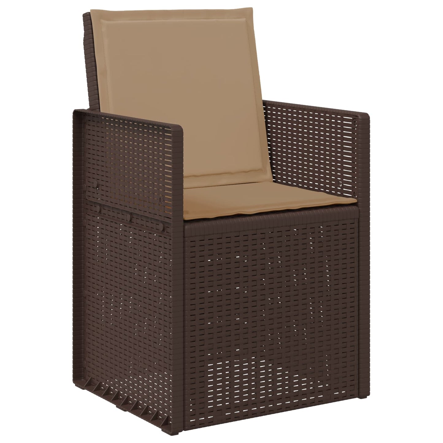 vidaXL Σέτ φαγητού για κήπο με μαξιλάρι 5 pcs Καφέ και Taupe PP