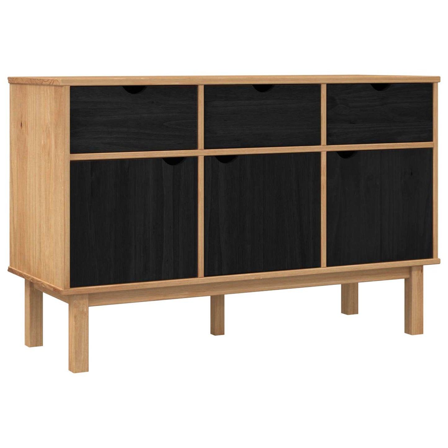 vidaXL Πλαϊνό γραφείο OTTA Καφέ και Μαύρο 114 x 43 x 73,5 εκ
