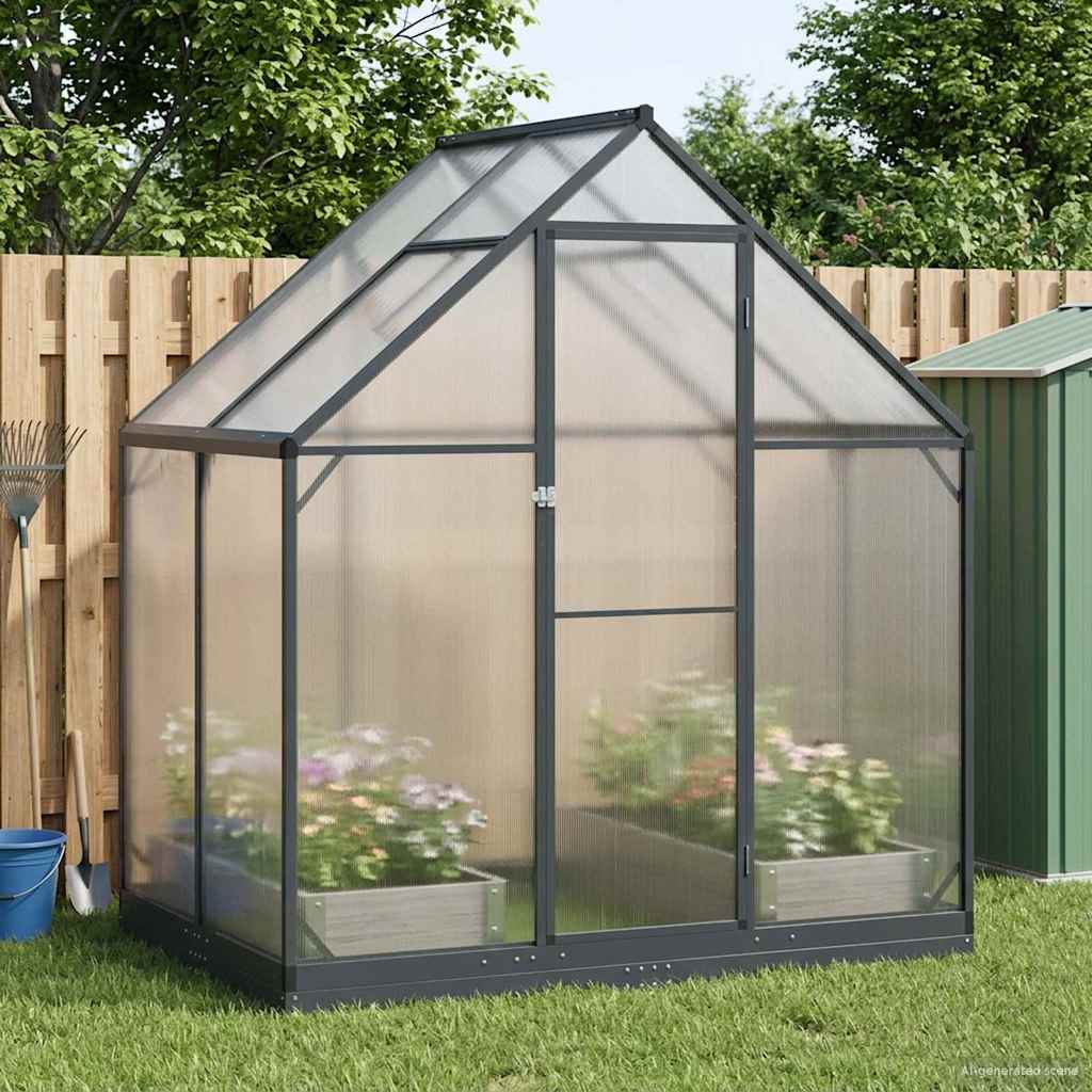 vidaXL Θερμοκήπιο Κήπου με πόρτα Ανθρακί 183,5 x 123 x 207 εκ.
