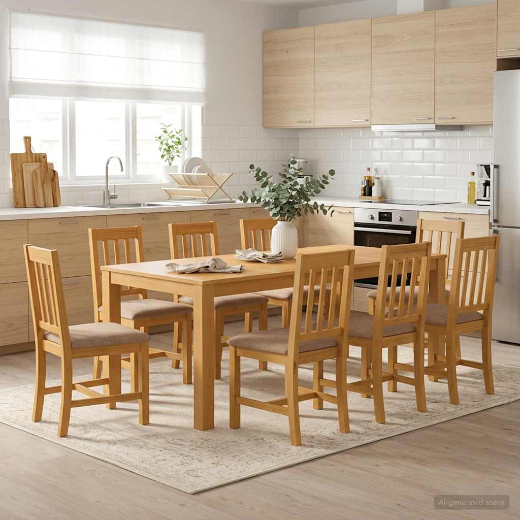 vidaXL Τραπεζαρία 200 x 100 x 75 cm Στερεό Ξύλο Δρυός Φυσικό