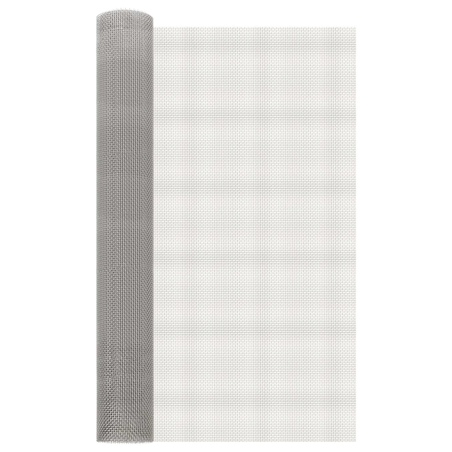vidaXL Πλέγμα Οθόνης 80 x 500 cm 6 Mesh Ανοξείδωτο Ατσάλι 201 Ασημί