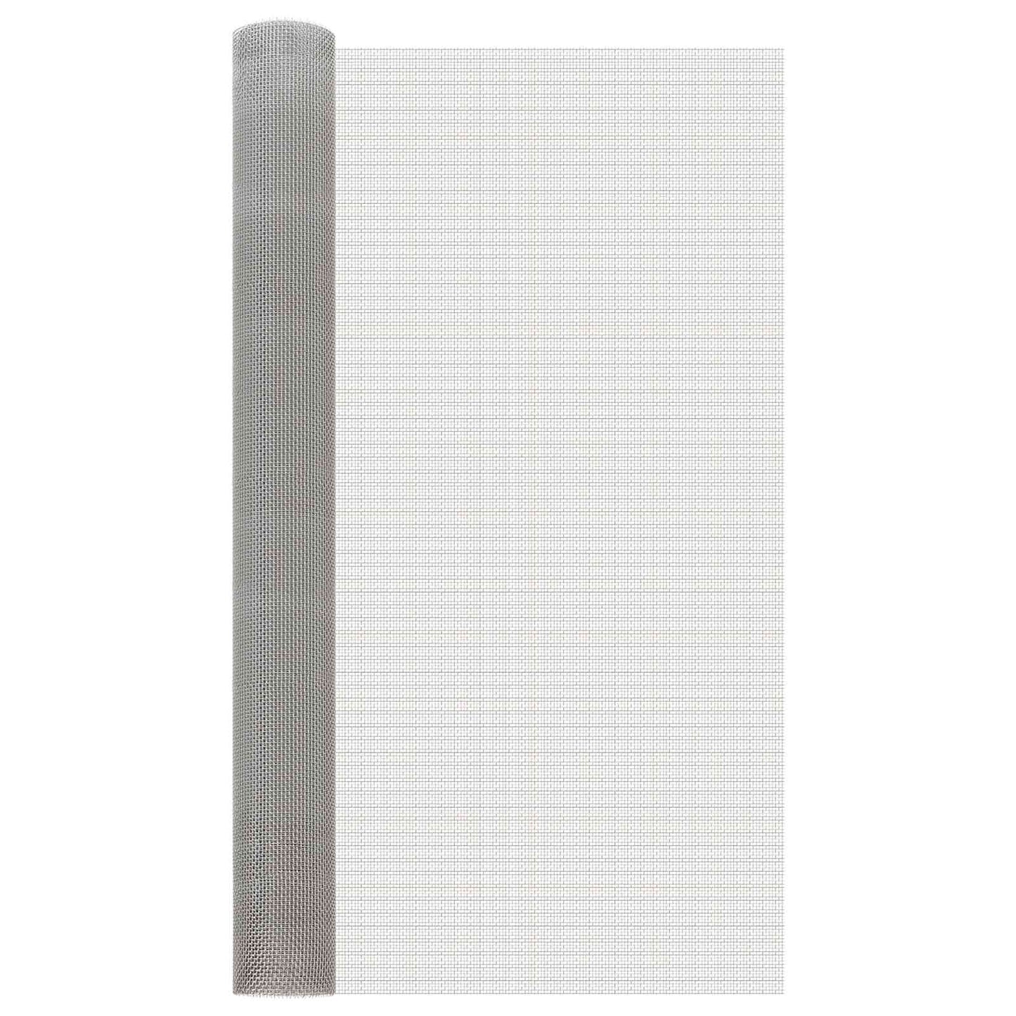 vidaXL Πλέγμα Οθόνης 100 x 1000 cm 6 Mesh Ανοξείδωτο Ατσάλι 201 Ασημί