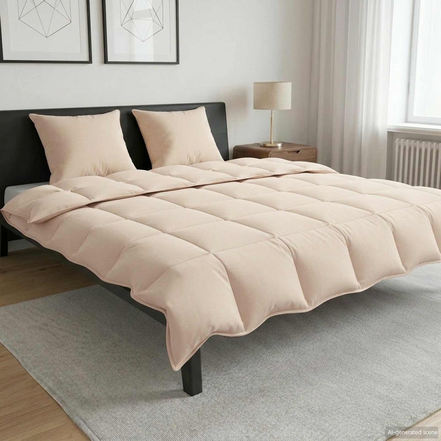 vidaXL Κουβέρτα ολόκληρου του χρόνου Μπεζ 200 x 200 cm