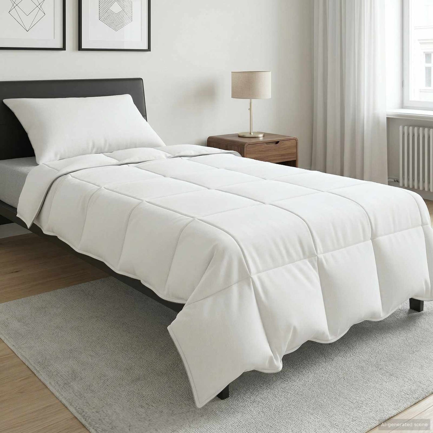 vidaXL Καλοκαιρινό Παπλωματοθήκη Λευκό 155 x 220 cm Ίνες μπαμπού