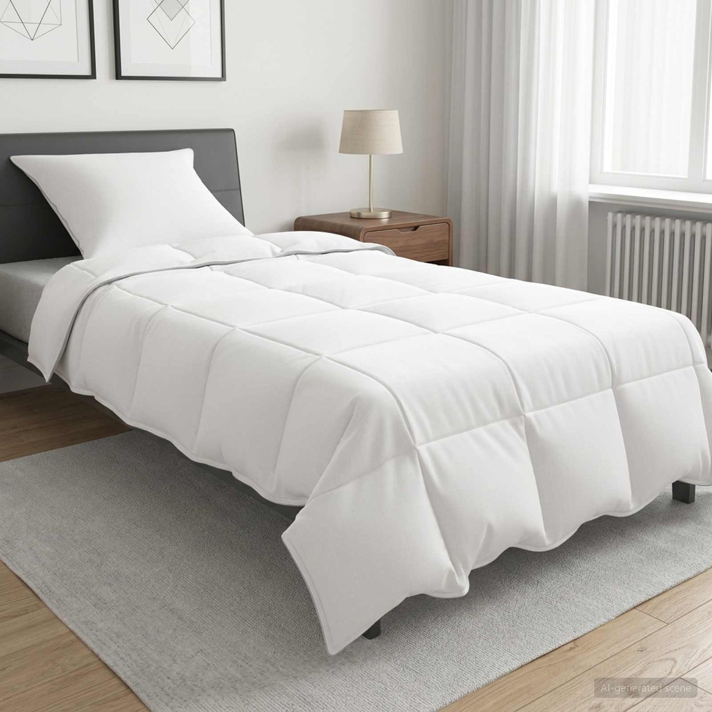 vidaXL Χειμερινό Παπλωματοθήκη Λευκό 140 x 220 cm Μπαμπού