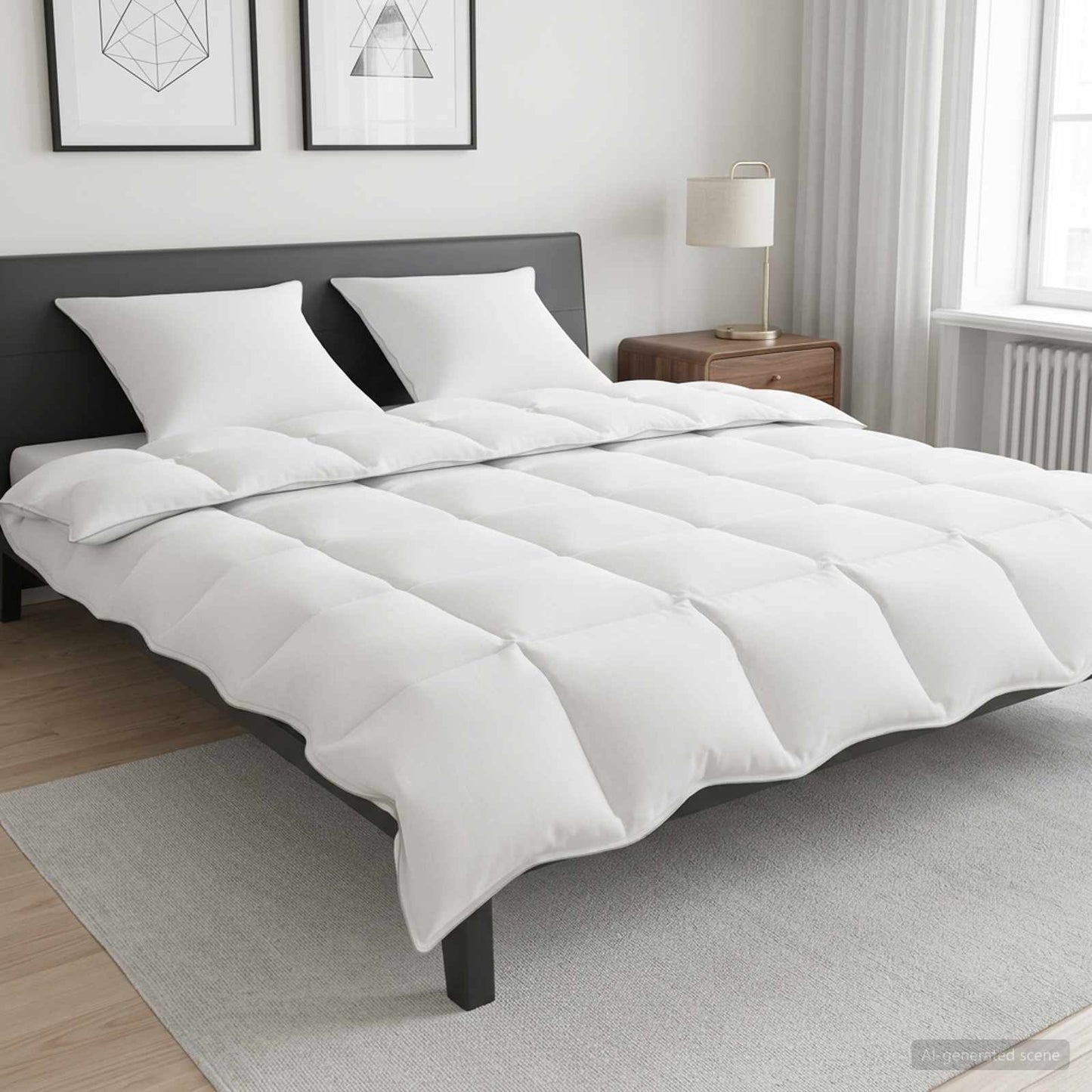 vidaXL Χειμερινό Παπλωματοθήκη Λευκό 260 x 220 εκ. Μπαμπού