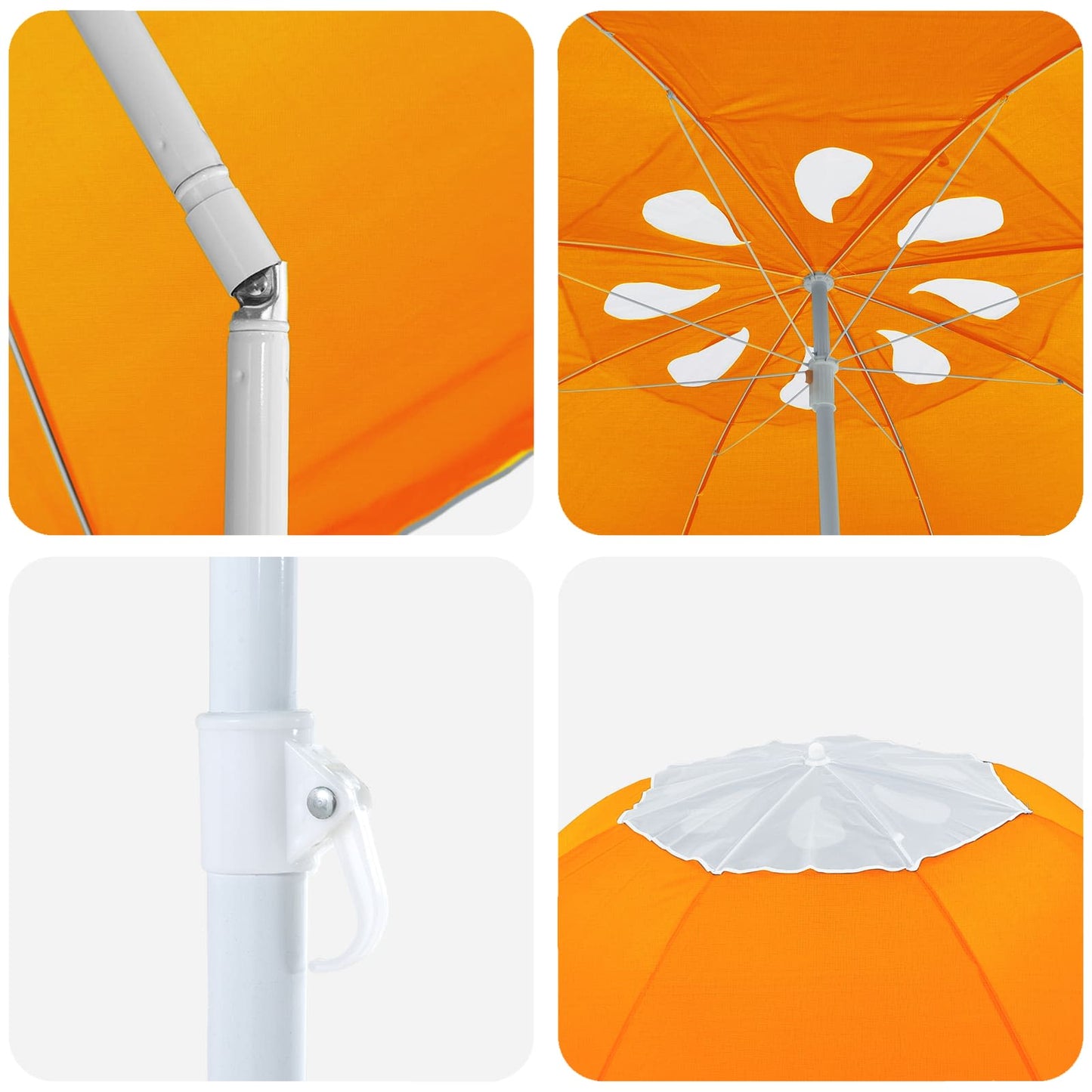 vidaXL Ομπρέλα Κήπου 240 cm 170T πολυεστέρας Πορτοκαλί