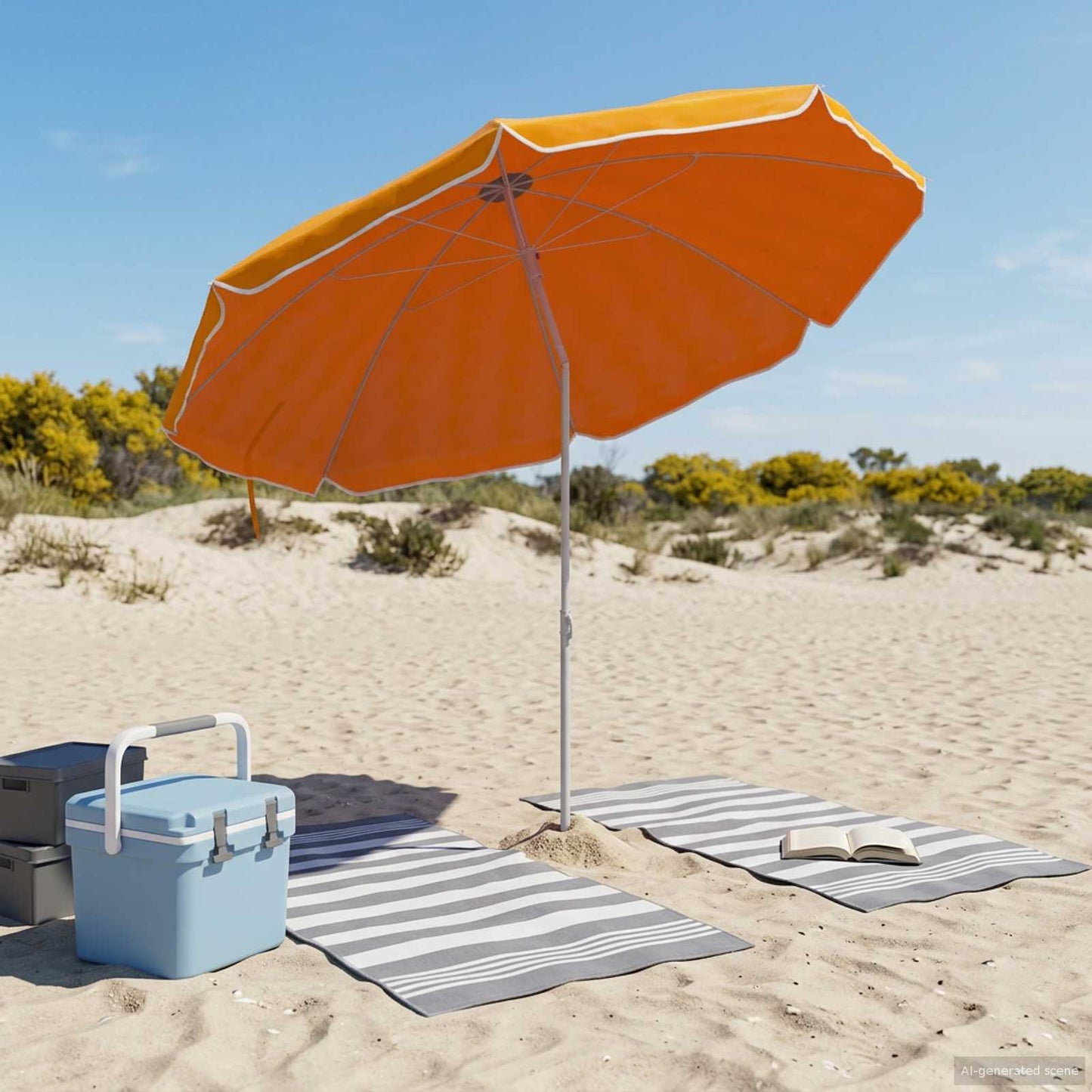 vidaXL Ομπρέλα Κήπου 240 cm 170T πολυεστέρας Πορτοκαλί